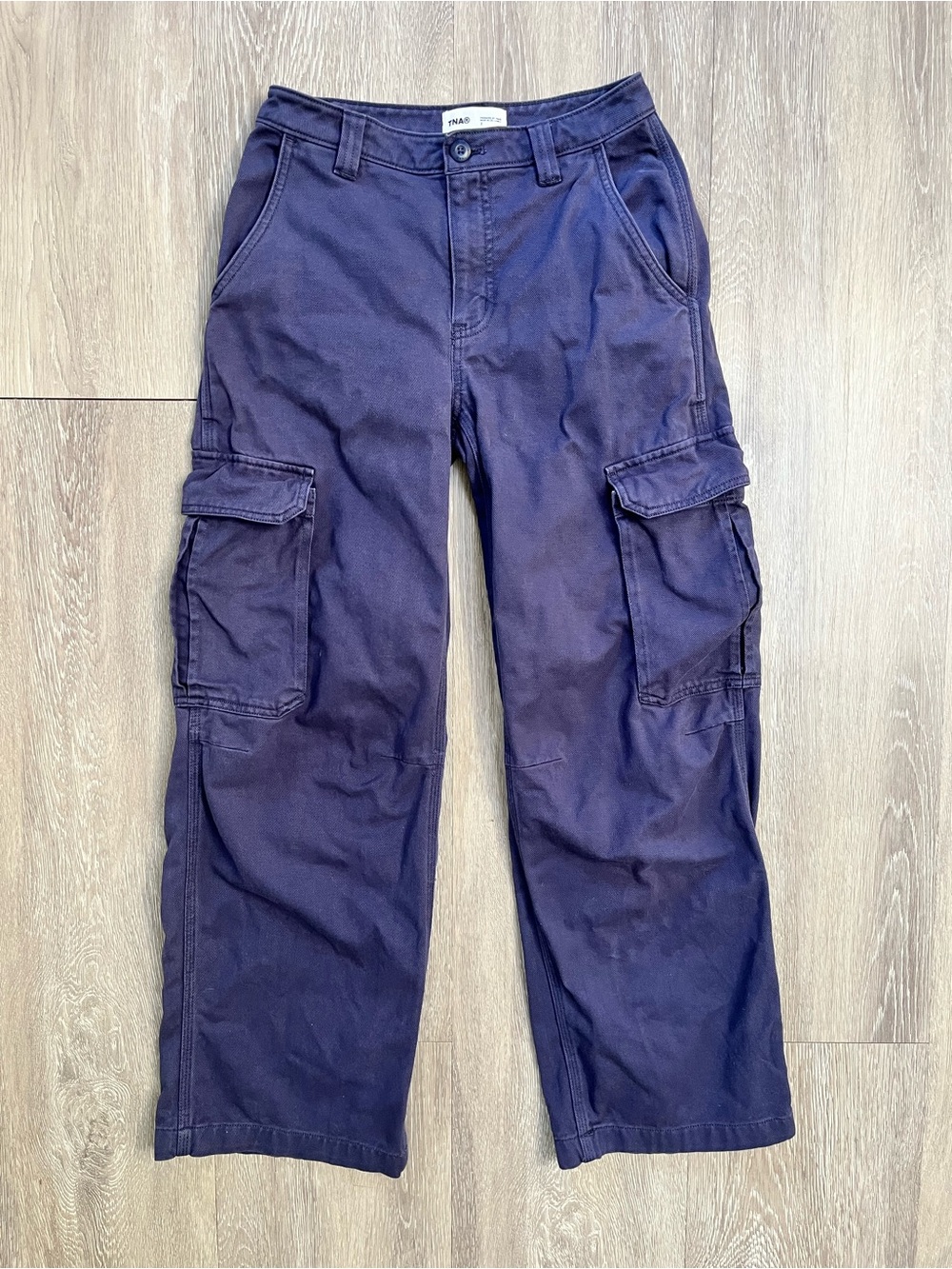 TNA navy cargo pants size 2